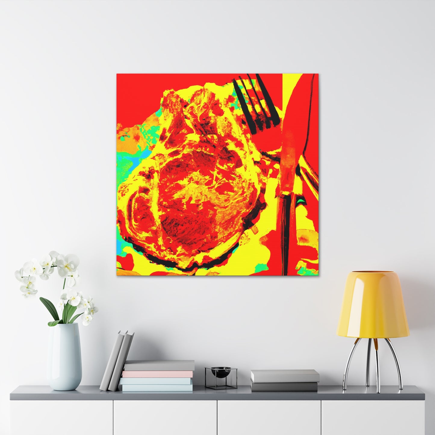 Steak Sizzles Pop Art - Canvas