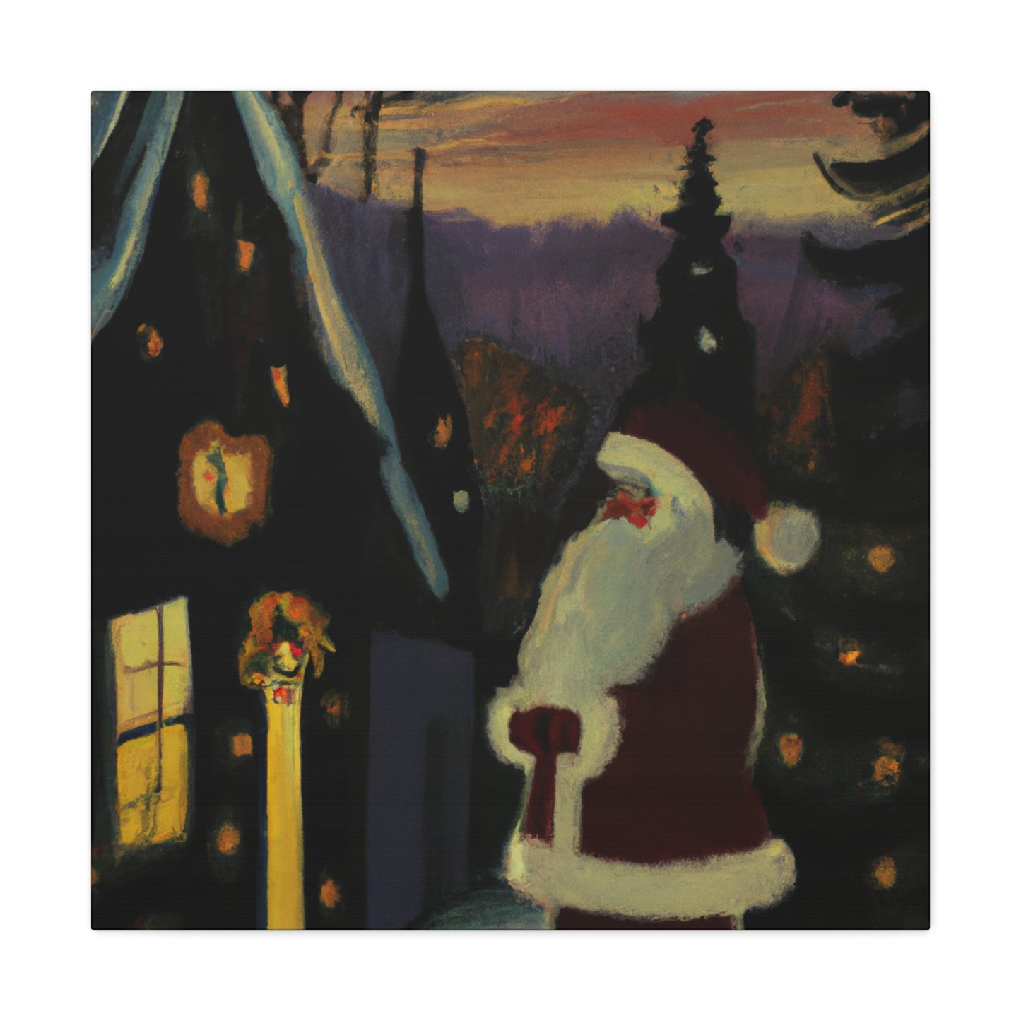 Santa's Winter Scene - Canvas