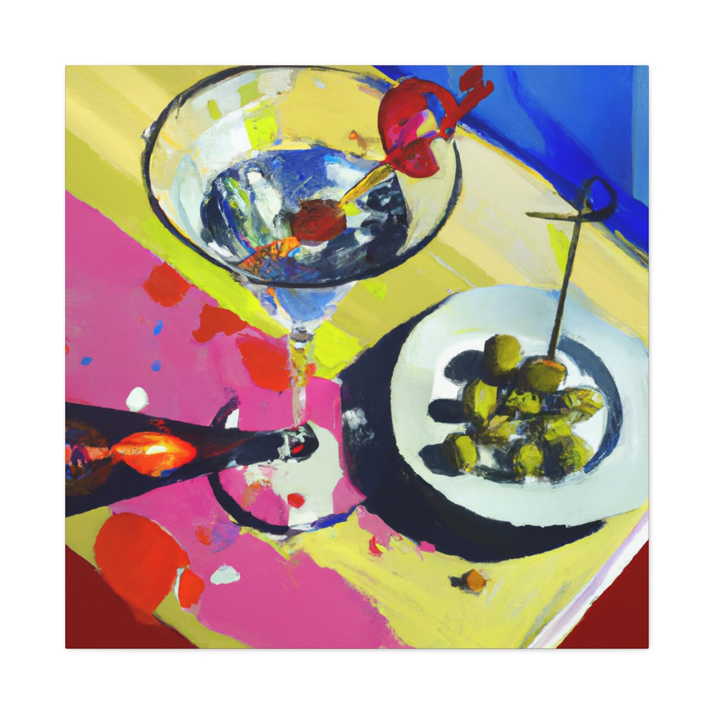 Sipping with Martini Delight - Canvas