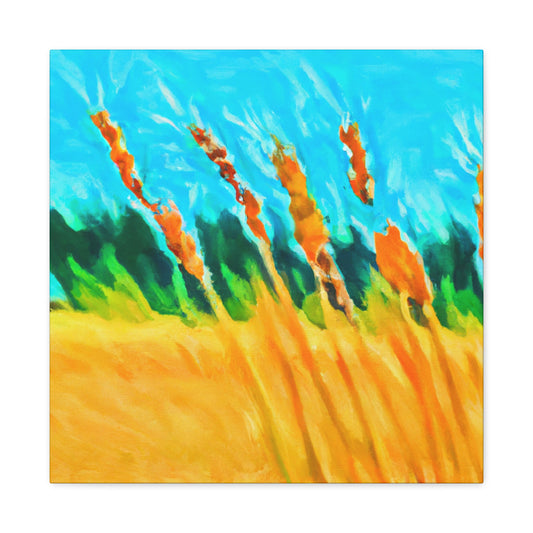 "Wheat Field Sunset Glow" - Canvas