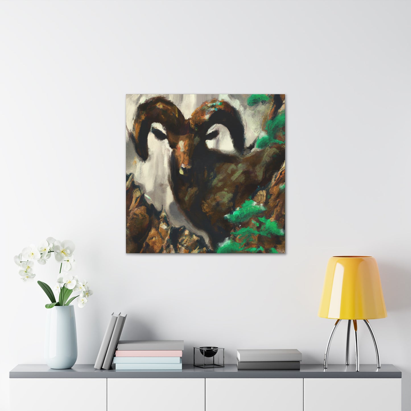 Majestic Rocky Bighorns - Canvas