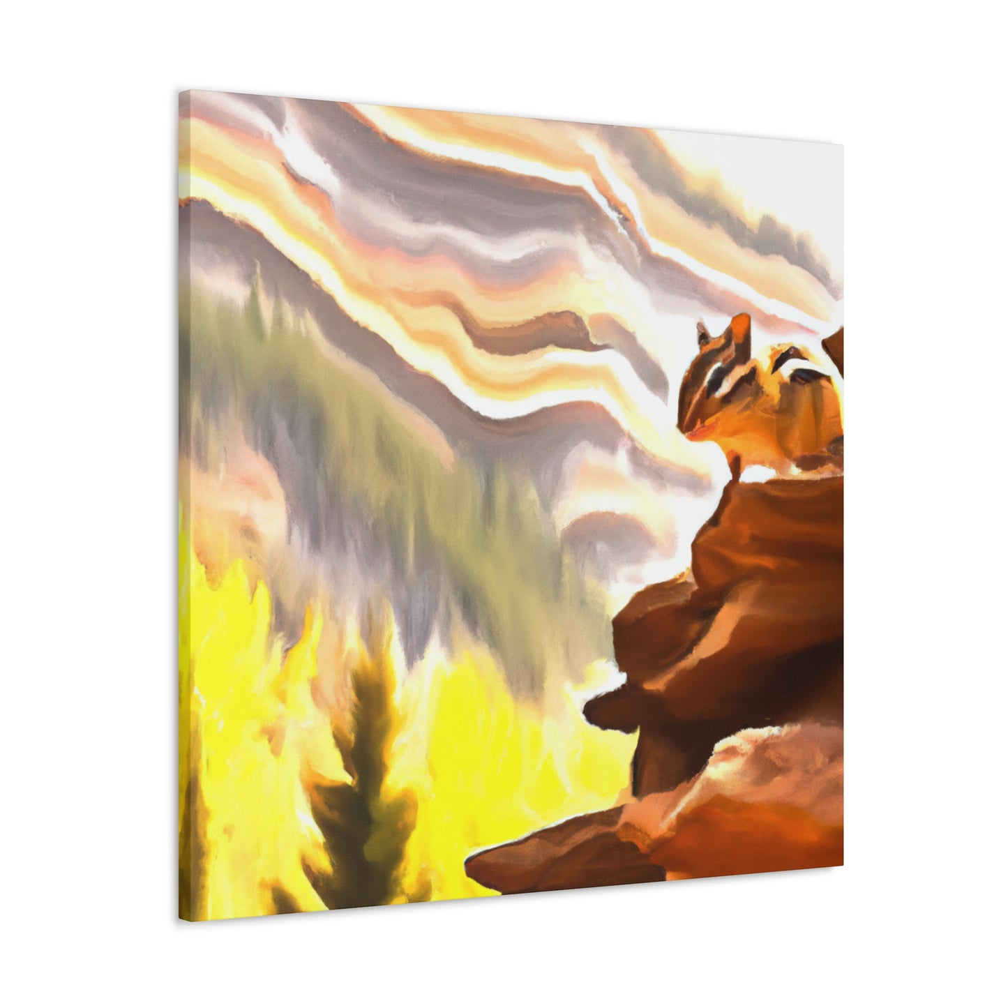 Chipmunk's Gathering Beauty - Canvas