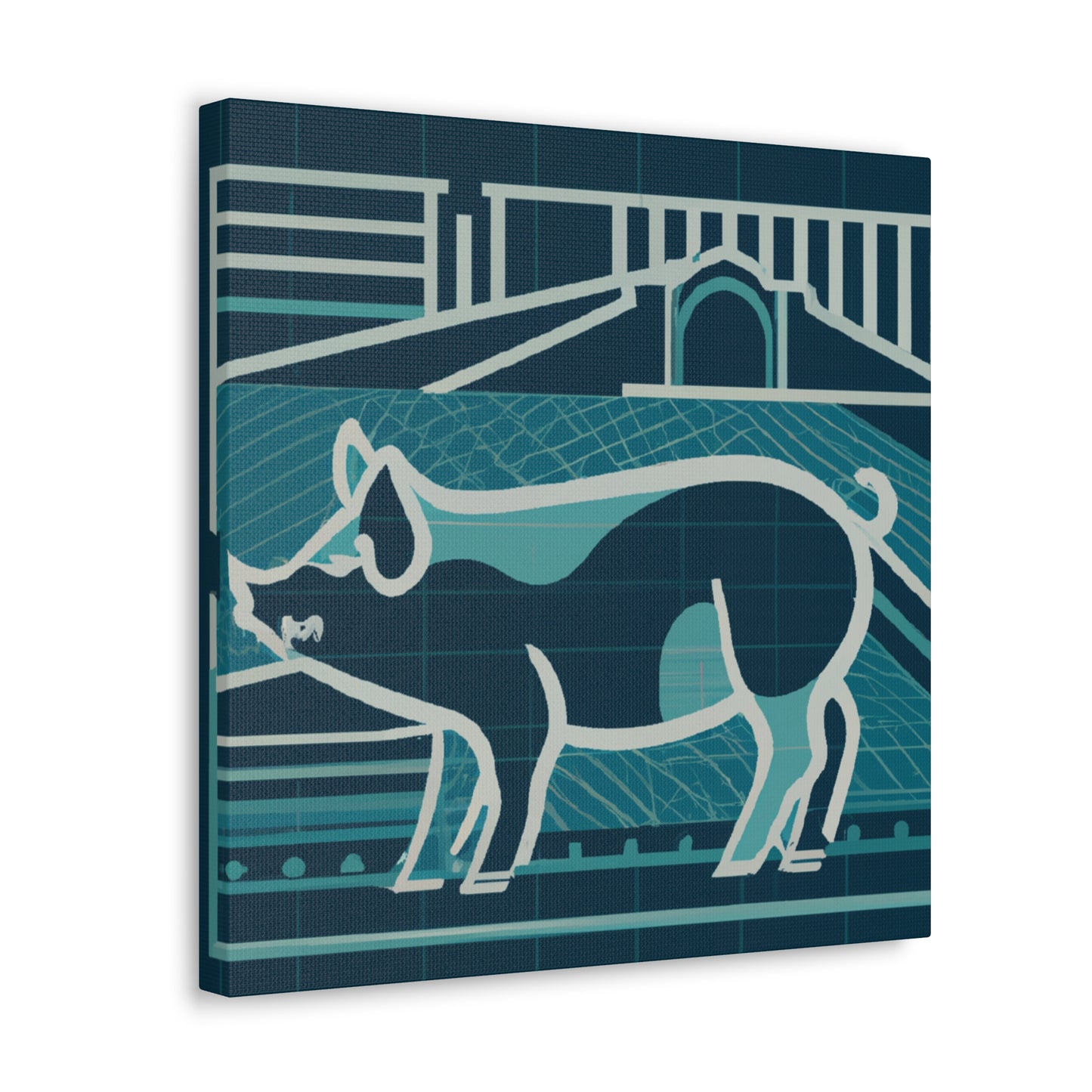 "Pig in Art Deco" - Canvas