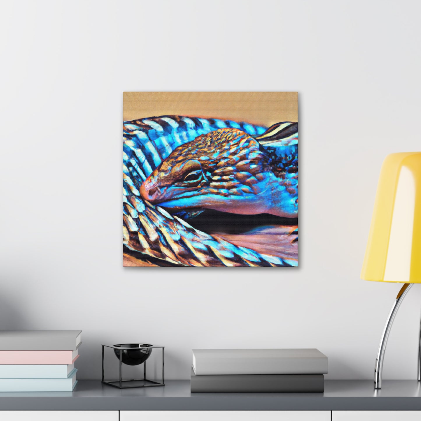 "Blue Tongued Skink Bliss" - Canvas