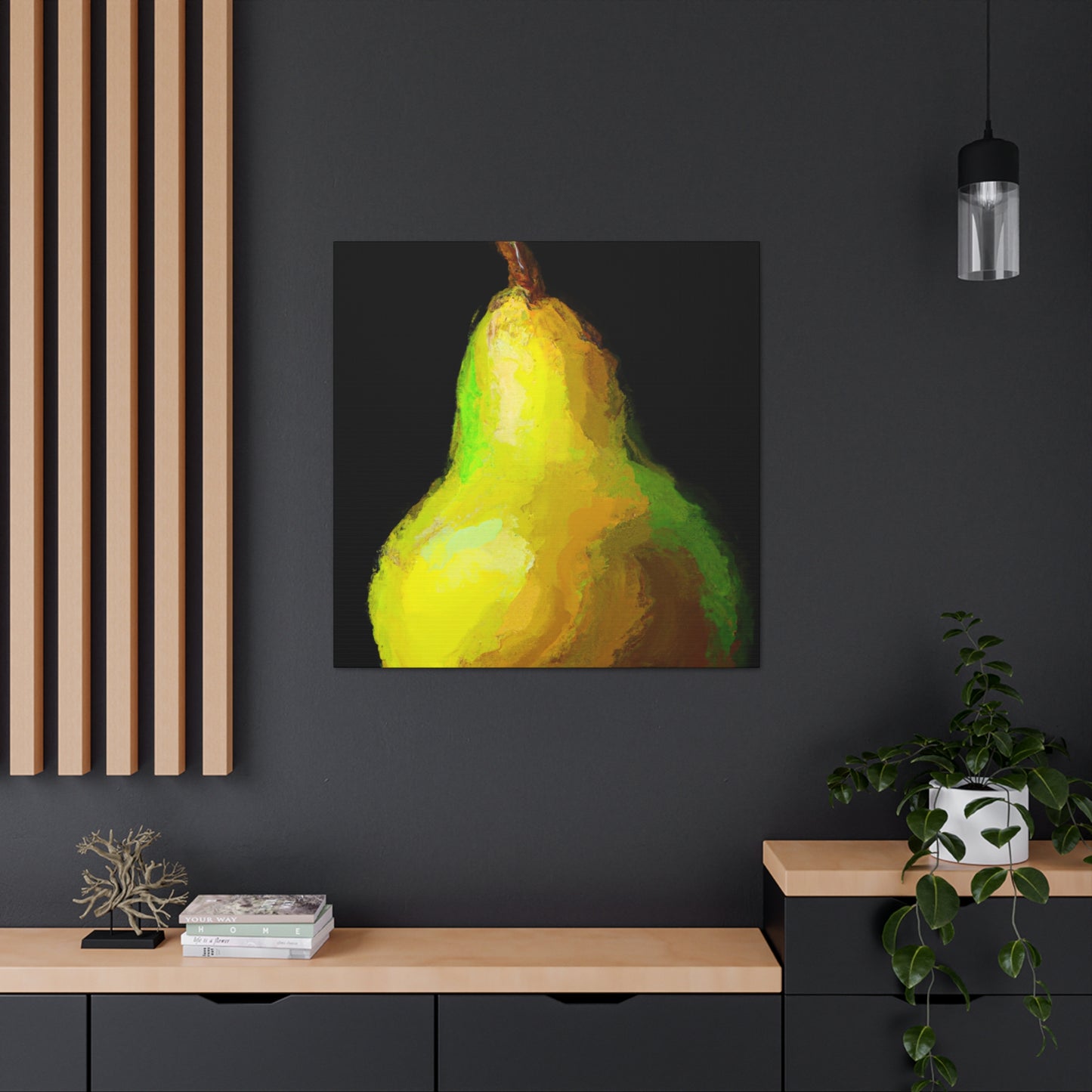 Pear in Metallic Gold - Canvas