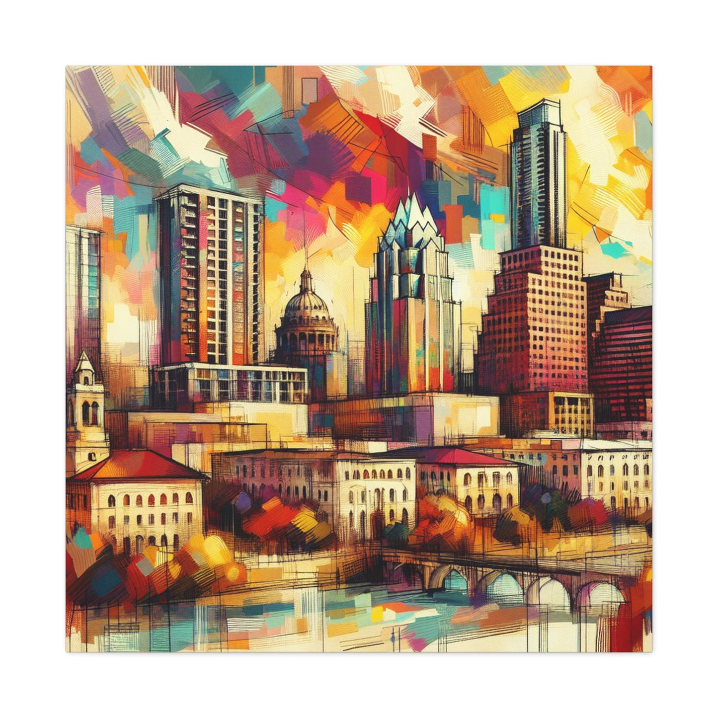 "Vibrant Austin Hues" - Canvas