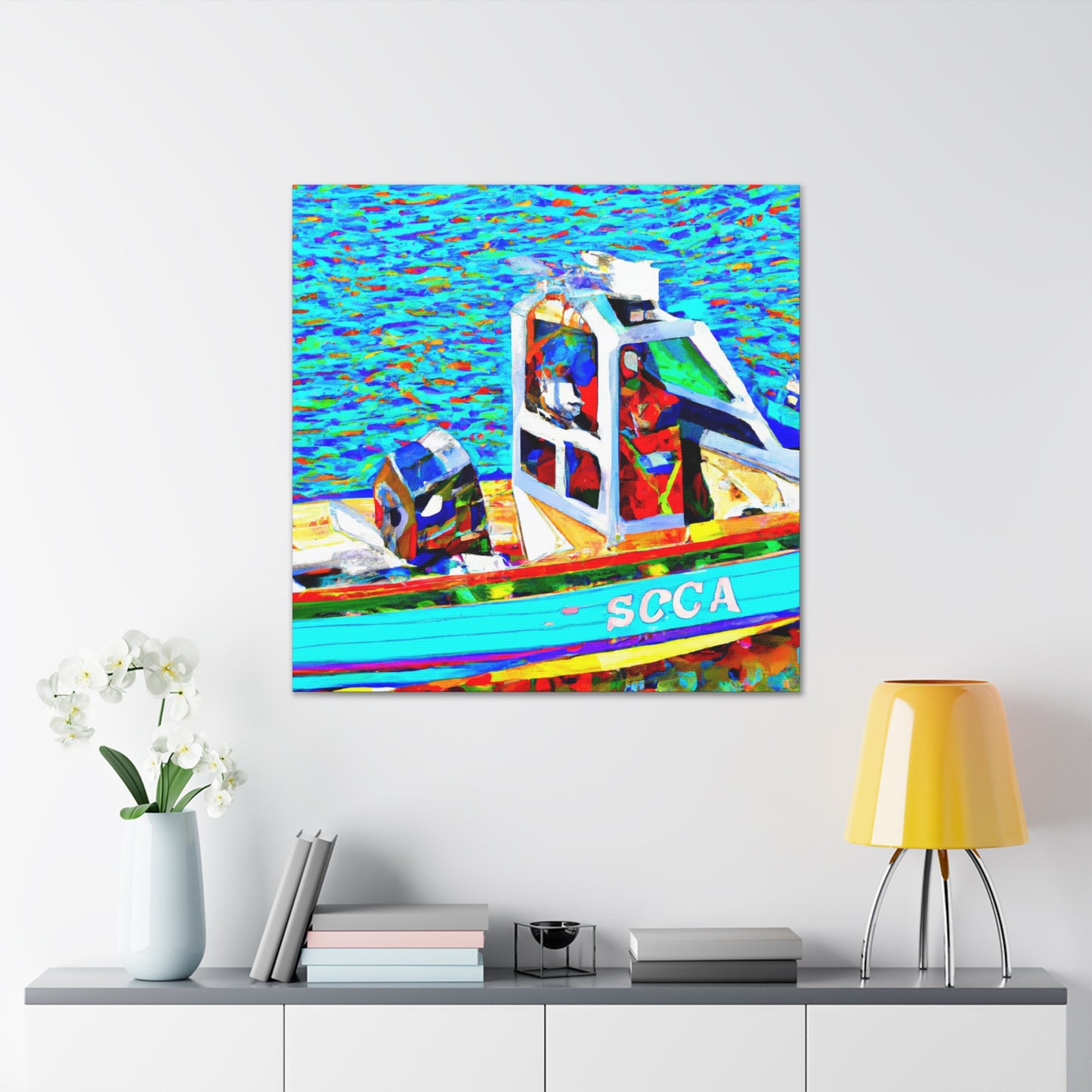 "Bass Fishing Boat Voyage" - Canvas