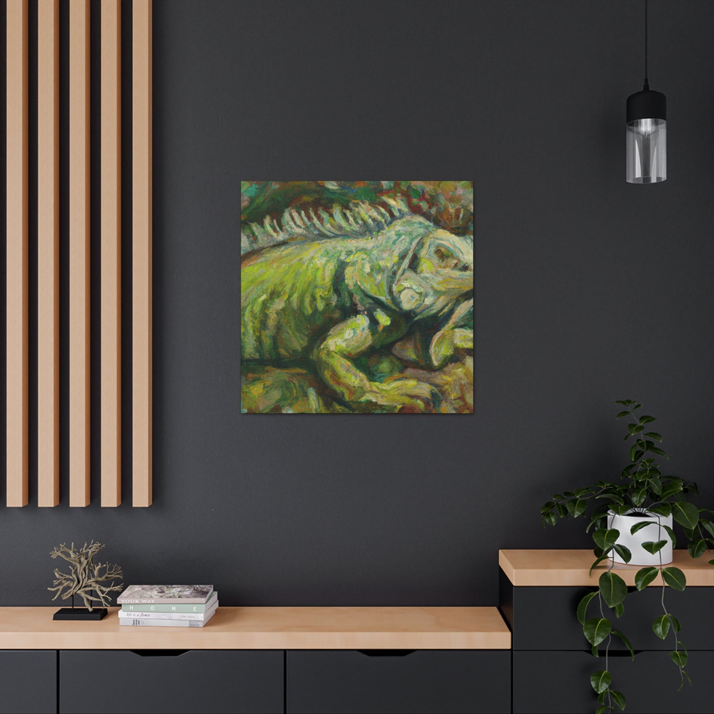 Iguana in Impressionism - Canvas