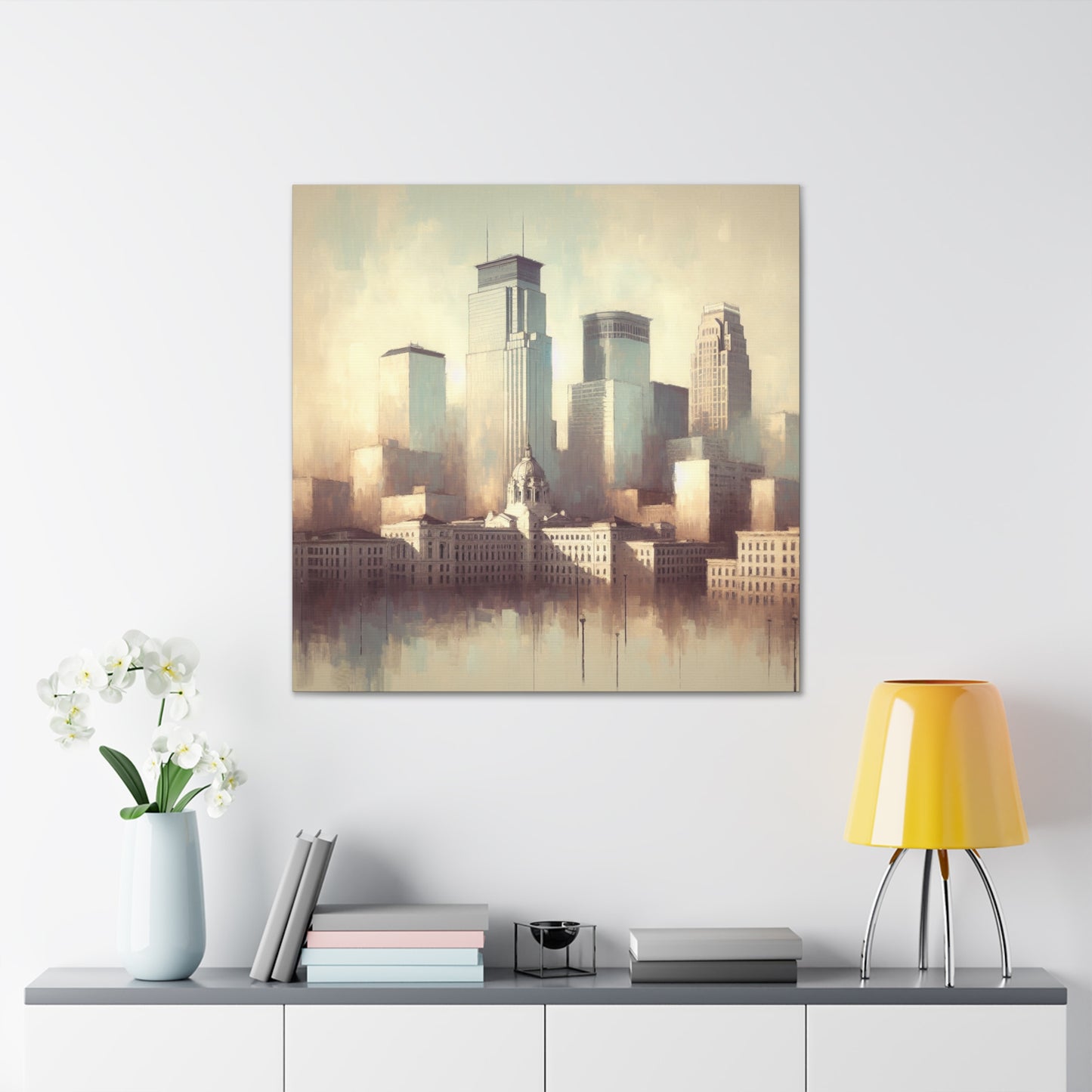 "Cityscapes of Tranquil Twilight" - Canvas