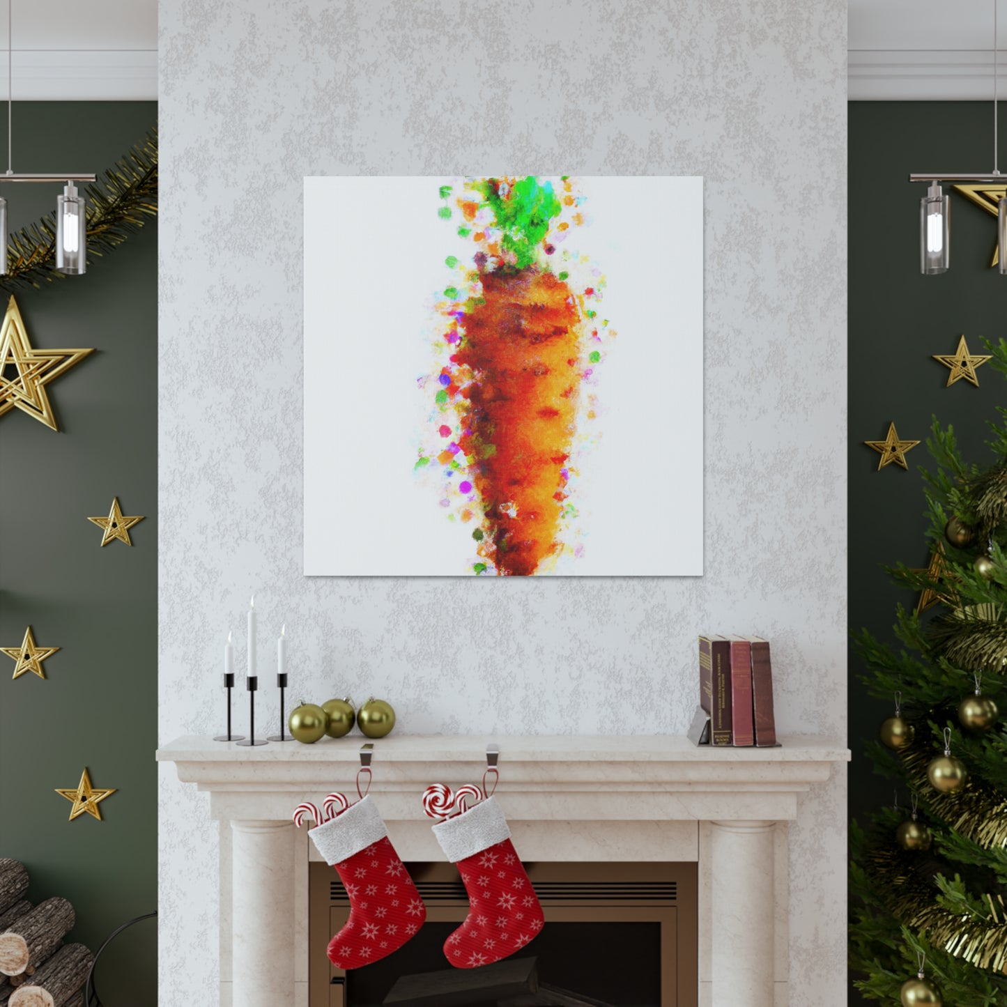 Carrots in Pointillism - Canvas