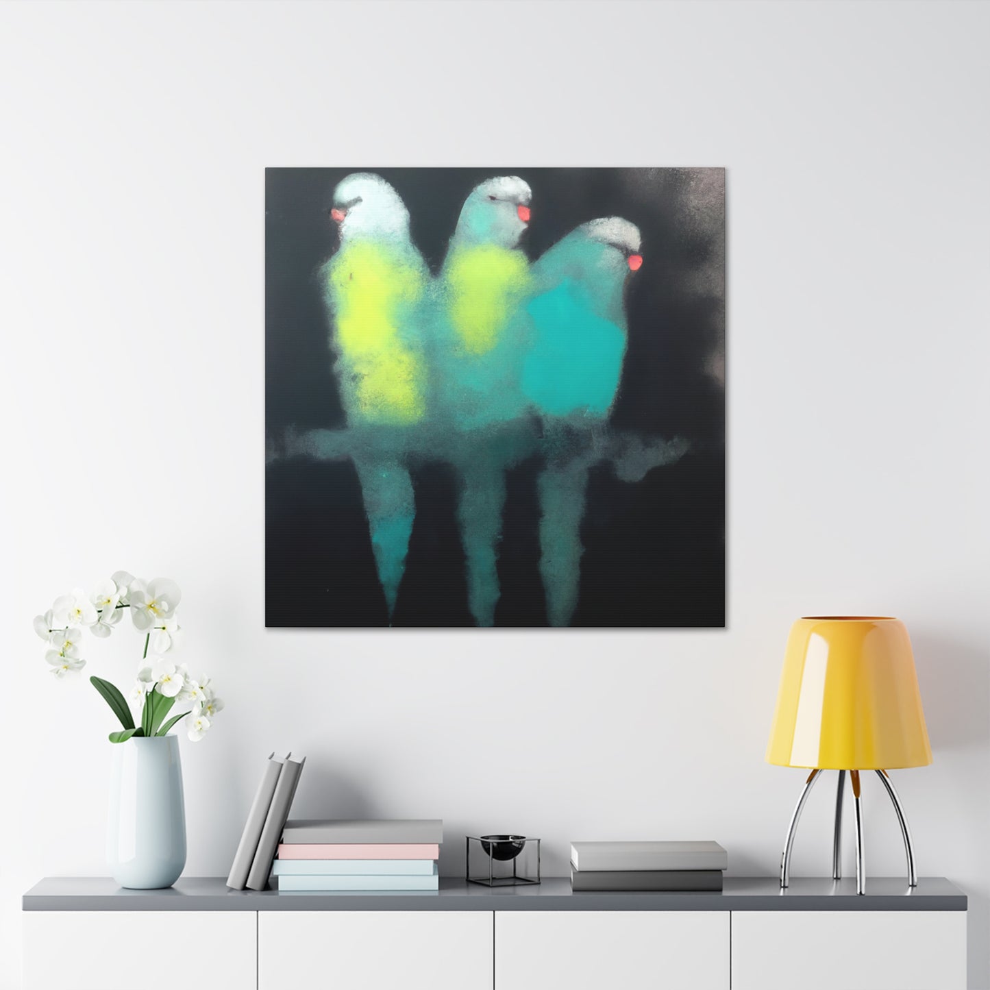 Parakeets in Abstraction - Canvas