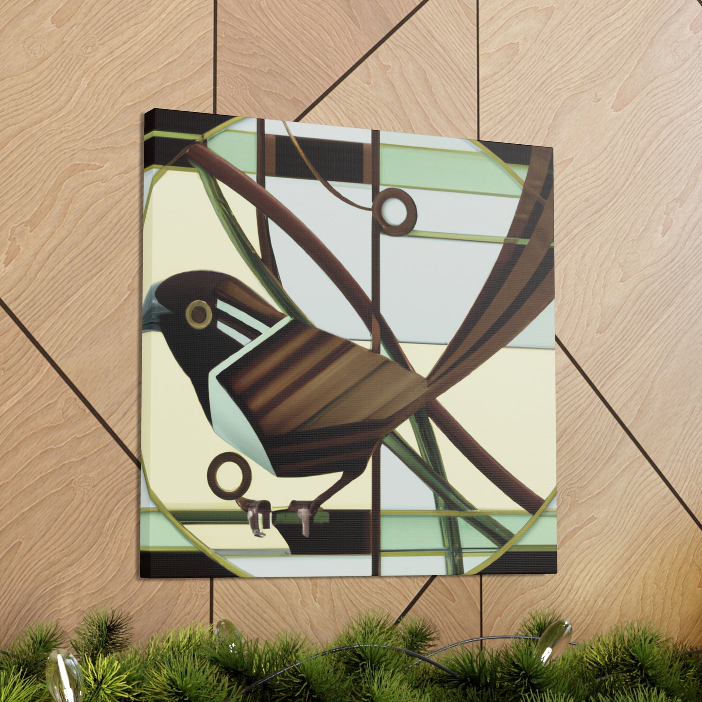 "Song Sparrow in Deco" - Canvas