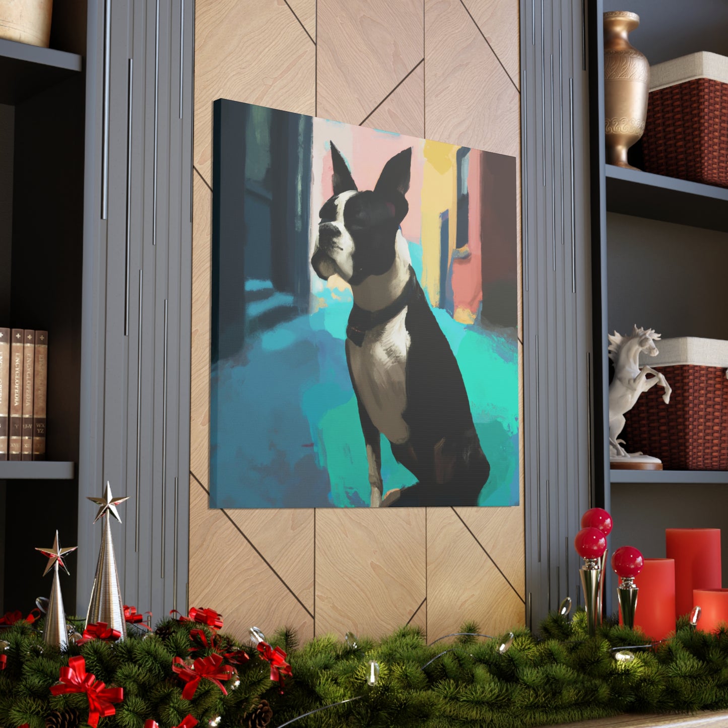 Boston Terrier Lounging - Canvas