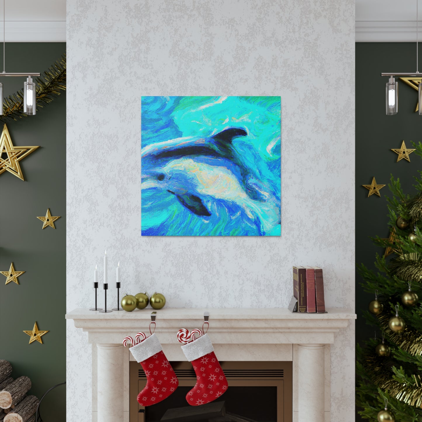 Dolphins at Playtime - Canvas