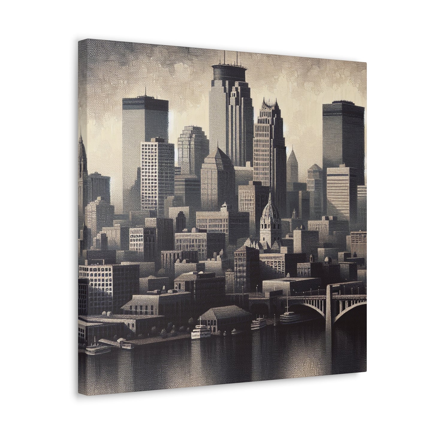 "Twilight Tapestry: Urban Hues" - Canvas