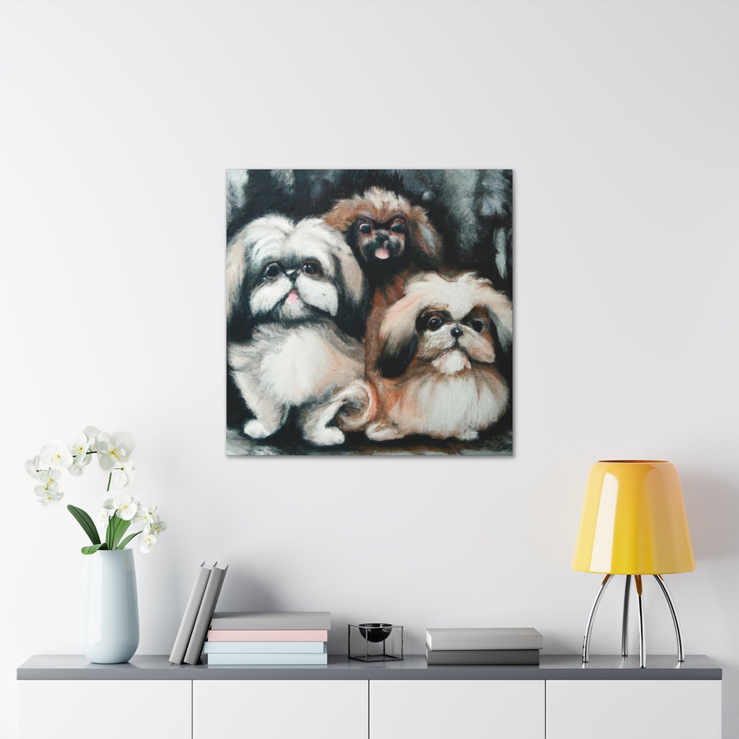 "Pekingese Gazing Wondrously" - Canvas