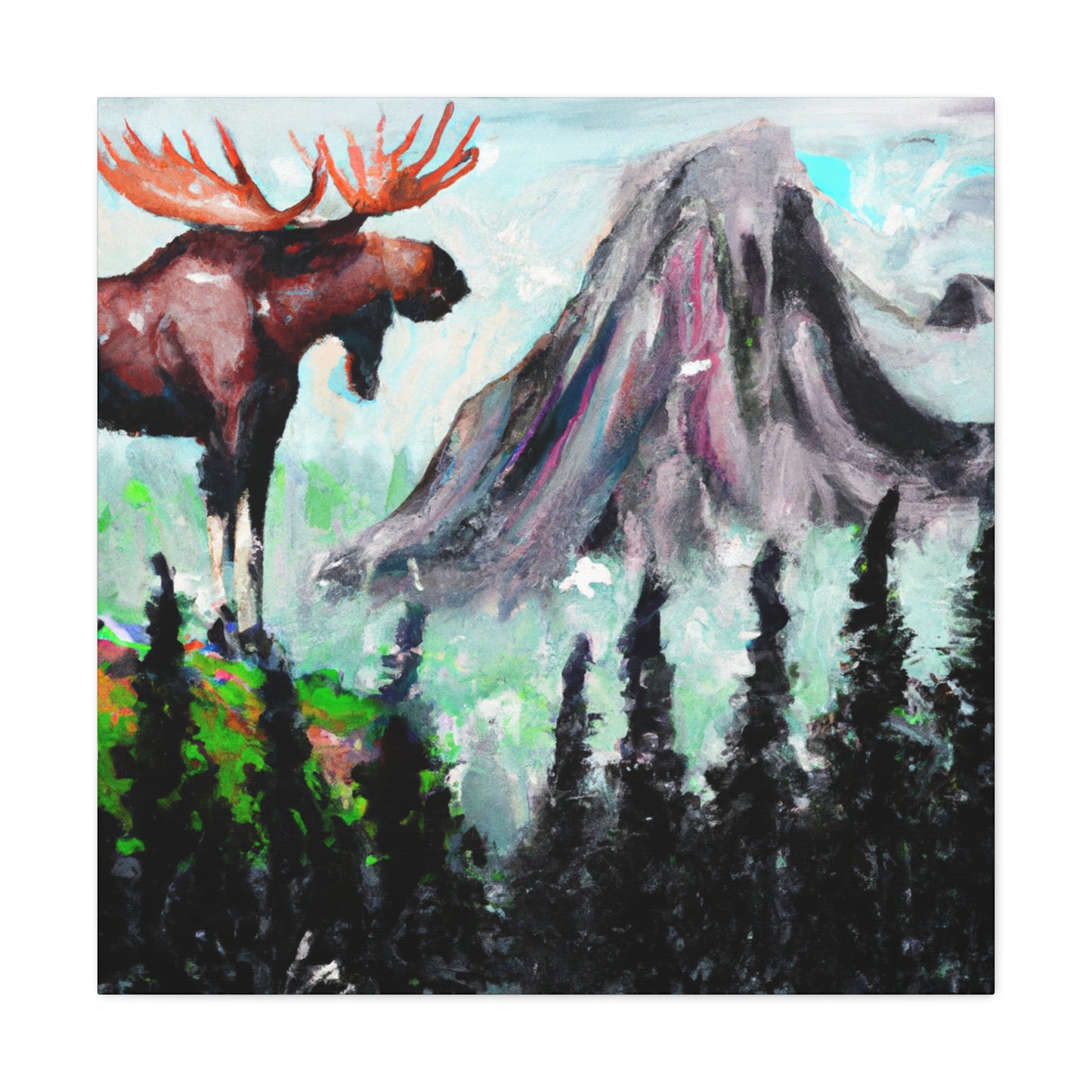 Moose in Expressionism - Canvas