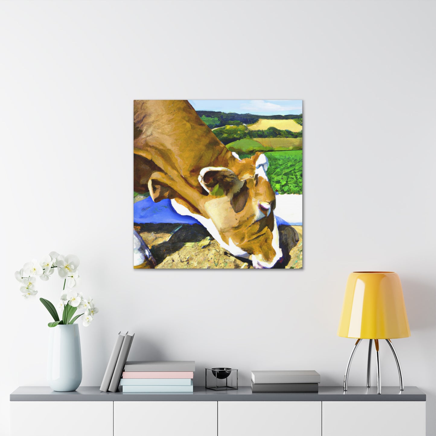 "Jersey Cow in Perspective" - Canvas