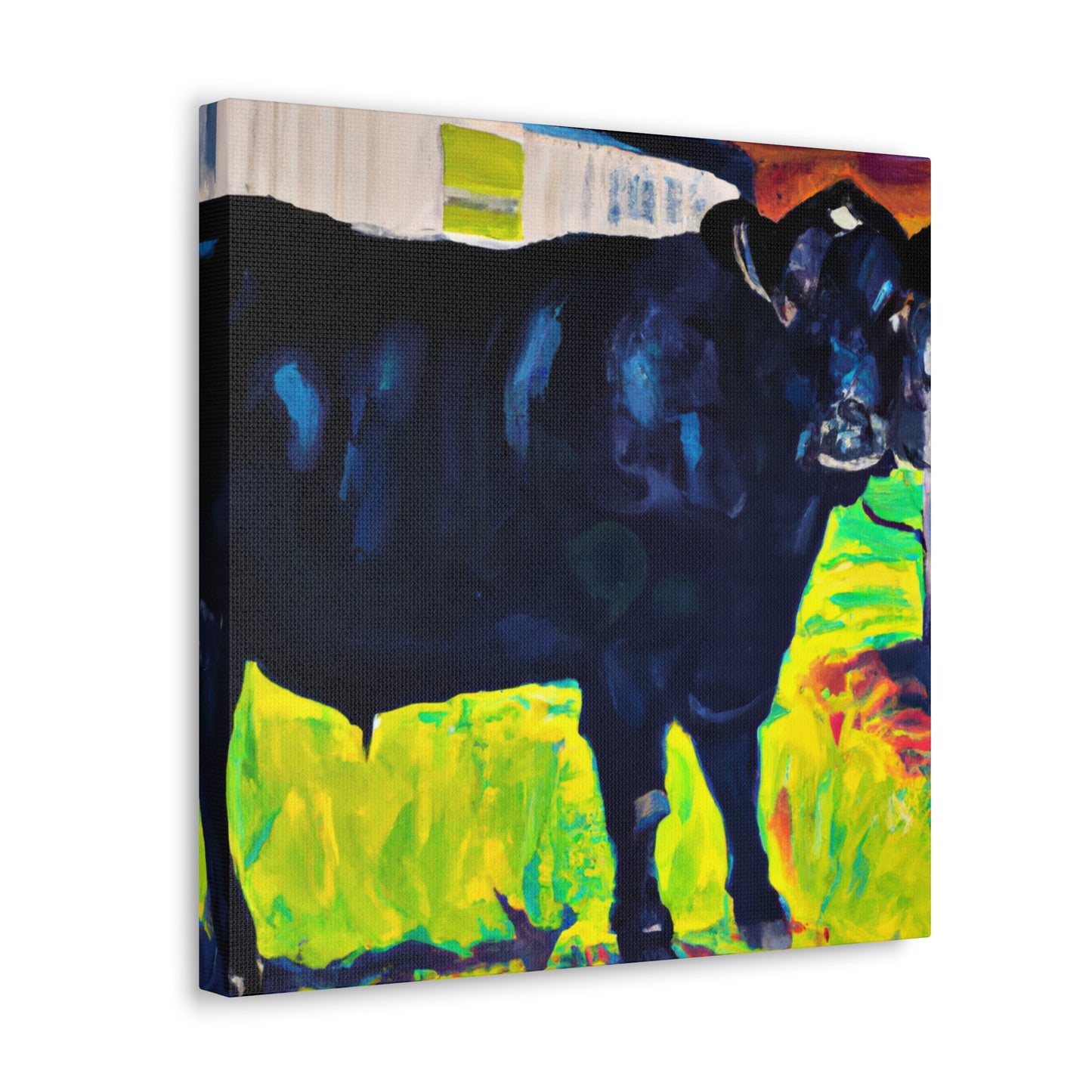 "Herding Black Angus Cattle" - Canvas