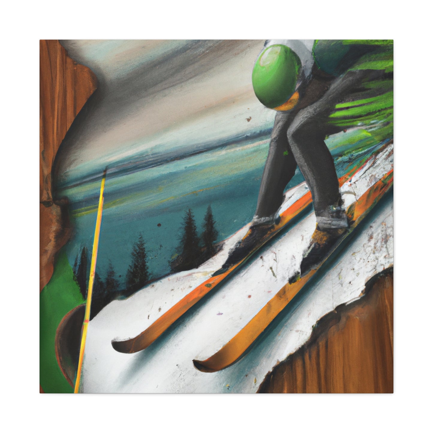 Skiing the White slopes - Canvas