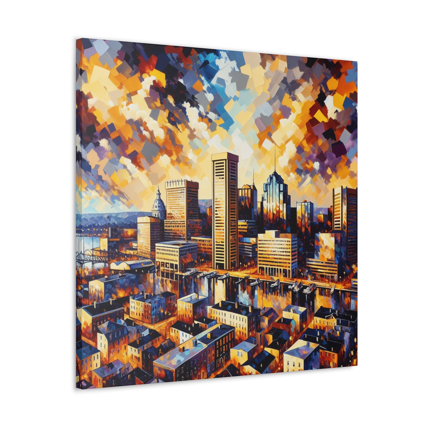 "Abstract Charm City Reflection" - Canvas