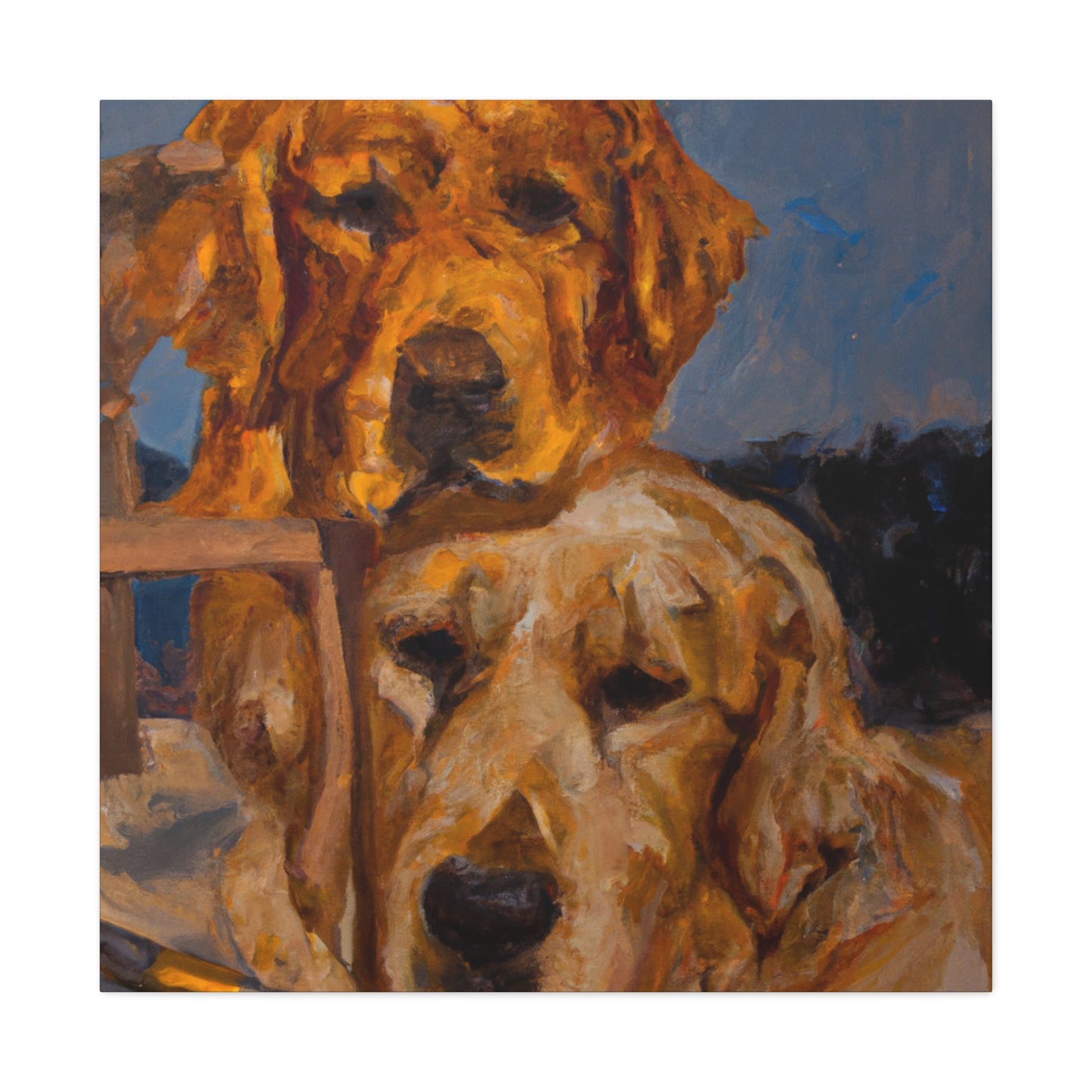 "Golden Retriever Wonderland" - Canvas