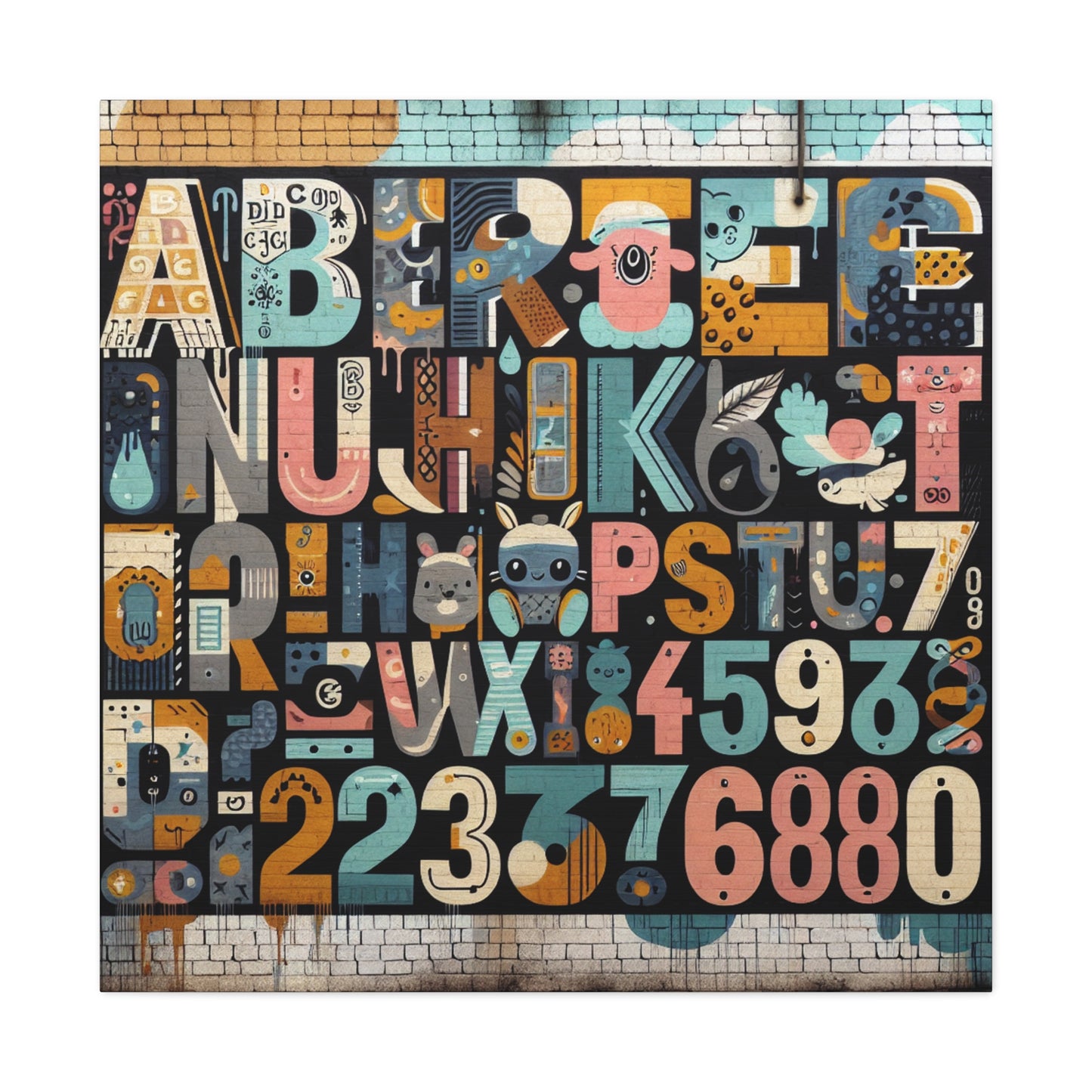 "Whimsical Typography Delight" - Canvas