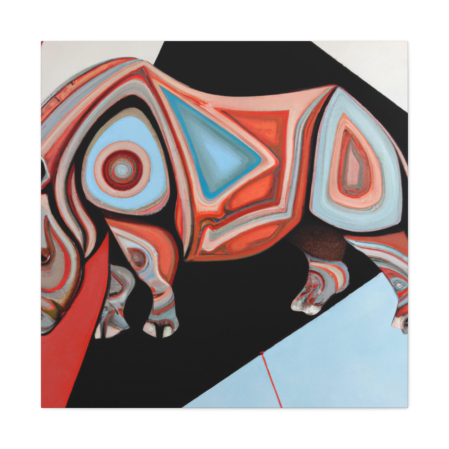 The 1920s was the height of the Art Deco movement, characterized by bold geometrical shapes, vibrant colors, and intricate ornamentation. Many of the animals native to India, such as the Indian rhinoceros, were represented - Canvas