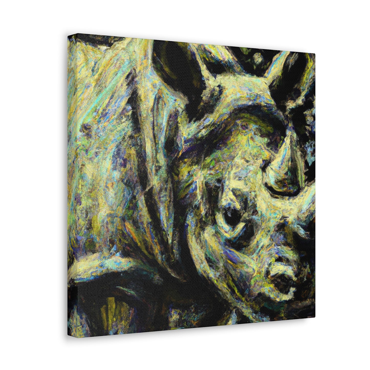 Indian Rhinoceros Impressionism - Canvas