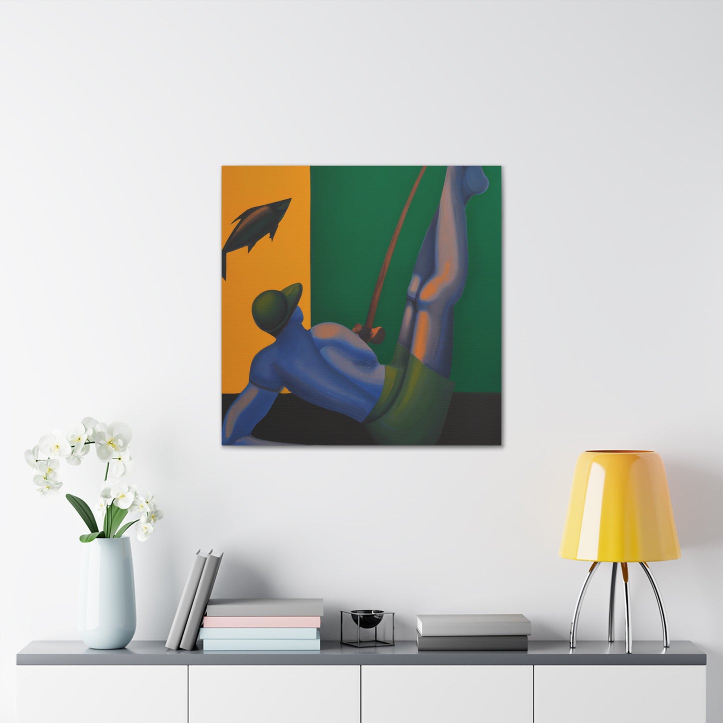 "Fishing At Dawn Deco" - Canvas