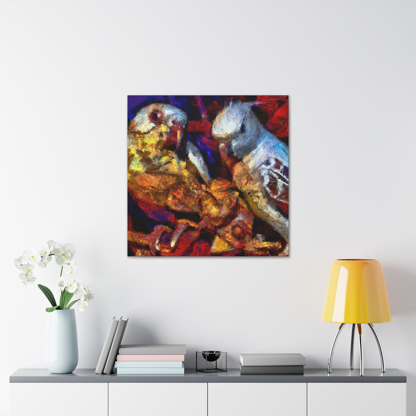 Lovebirds in Harmony - Canvas