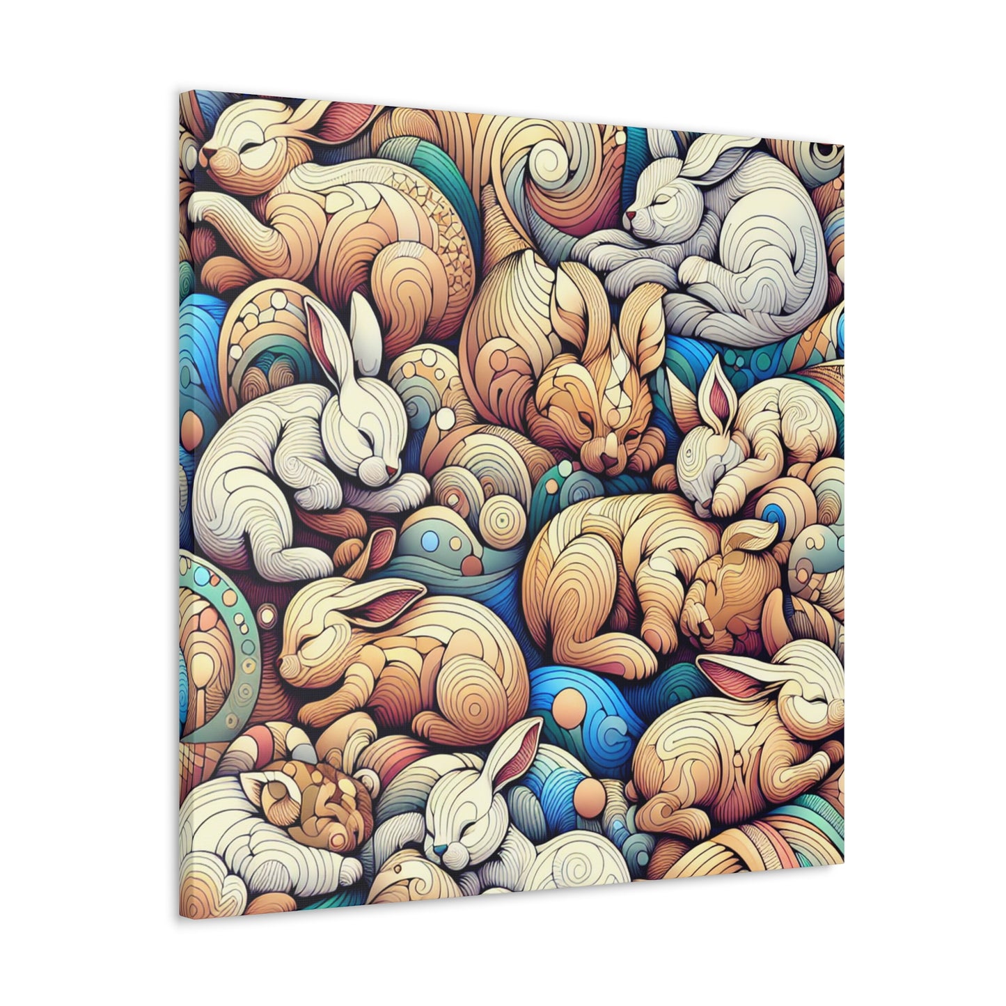 Whimsical Slumbering Creatures - Canvas