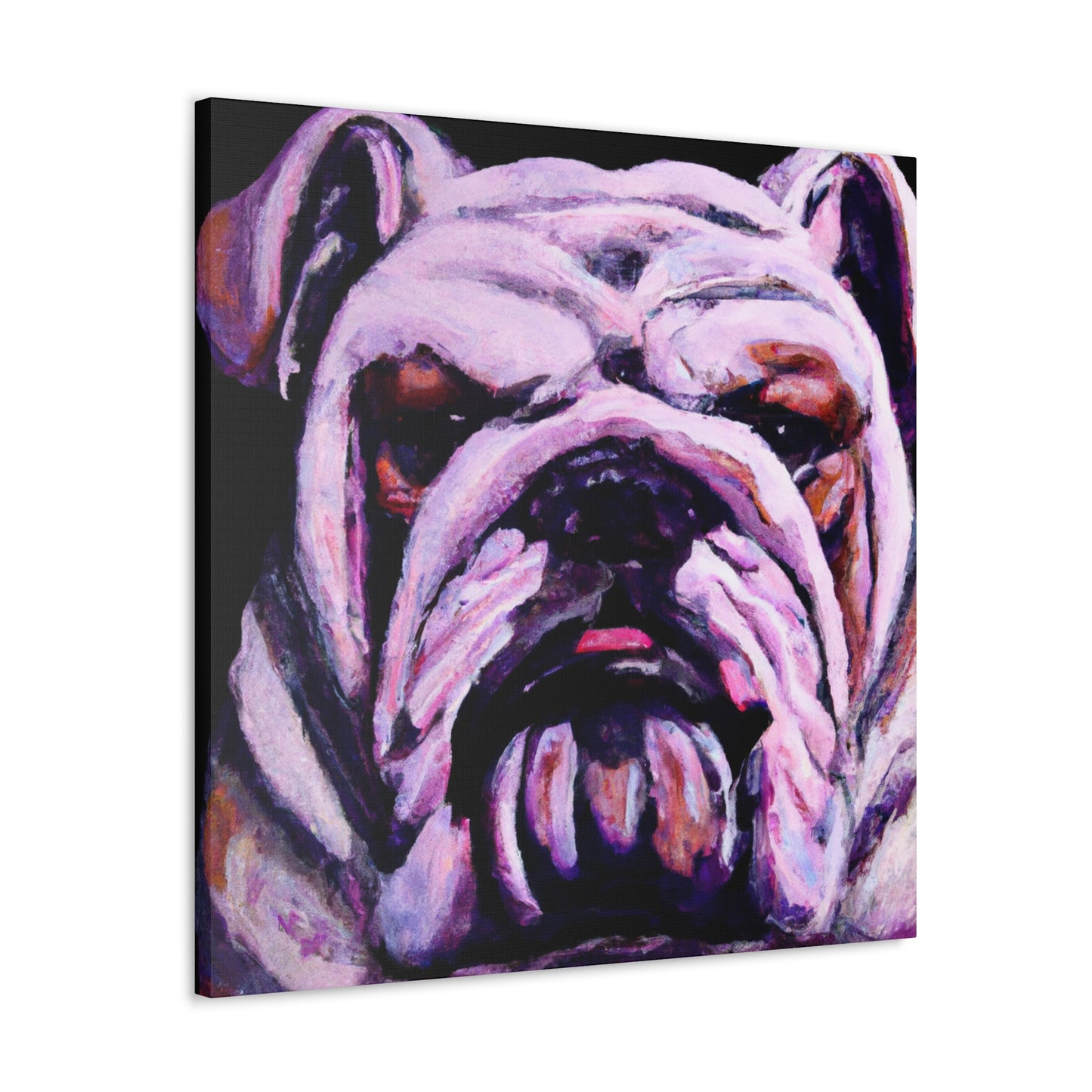 "Engrossed English Bulldog" - Canvas