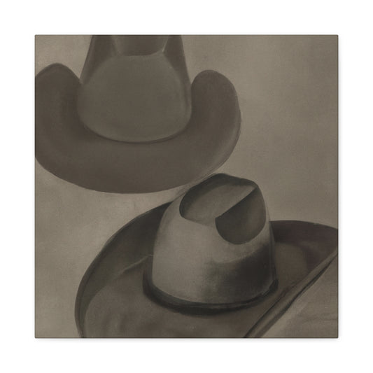 "Cowboy Hat Scene Emerges" - Canvas