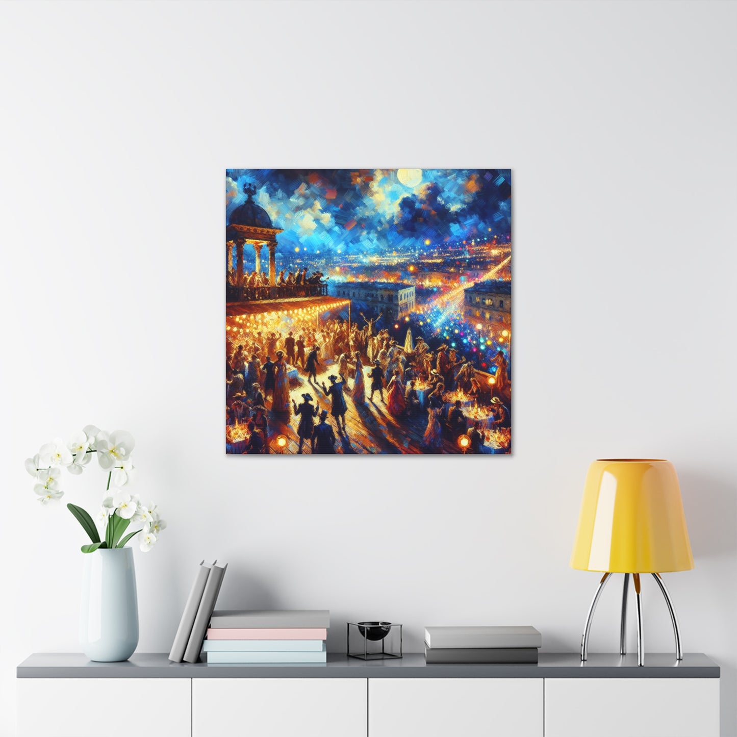 "Extravagant Rooftop Revelry" - Canvas