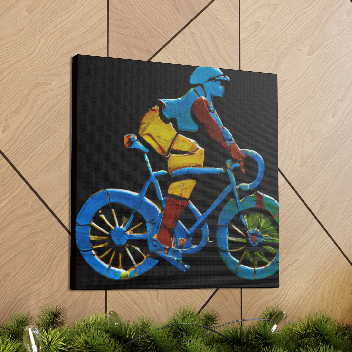 "Bicyclist in Motion" - Canvas