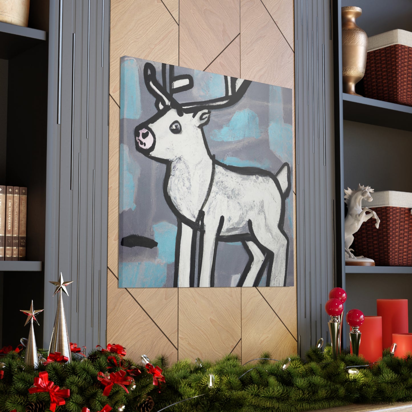 "Reindeer Winter Mural" - Canvas