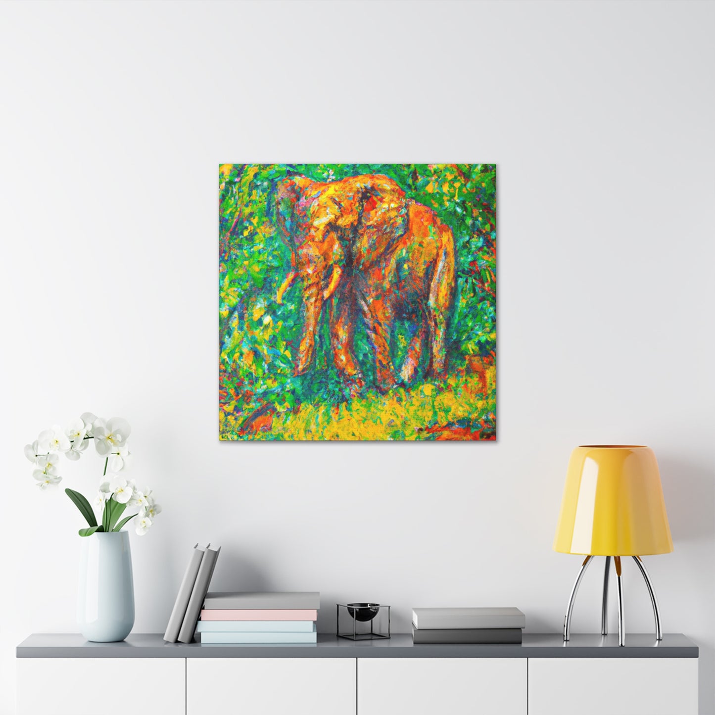 "Elephant in Impressionism" - Canvas