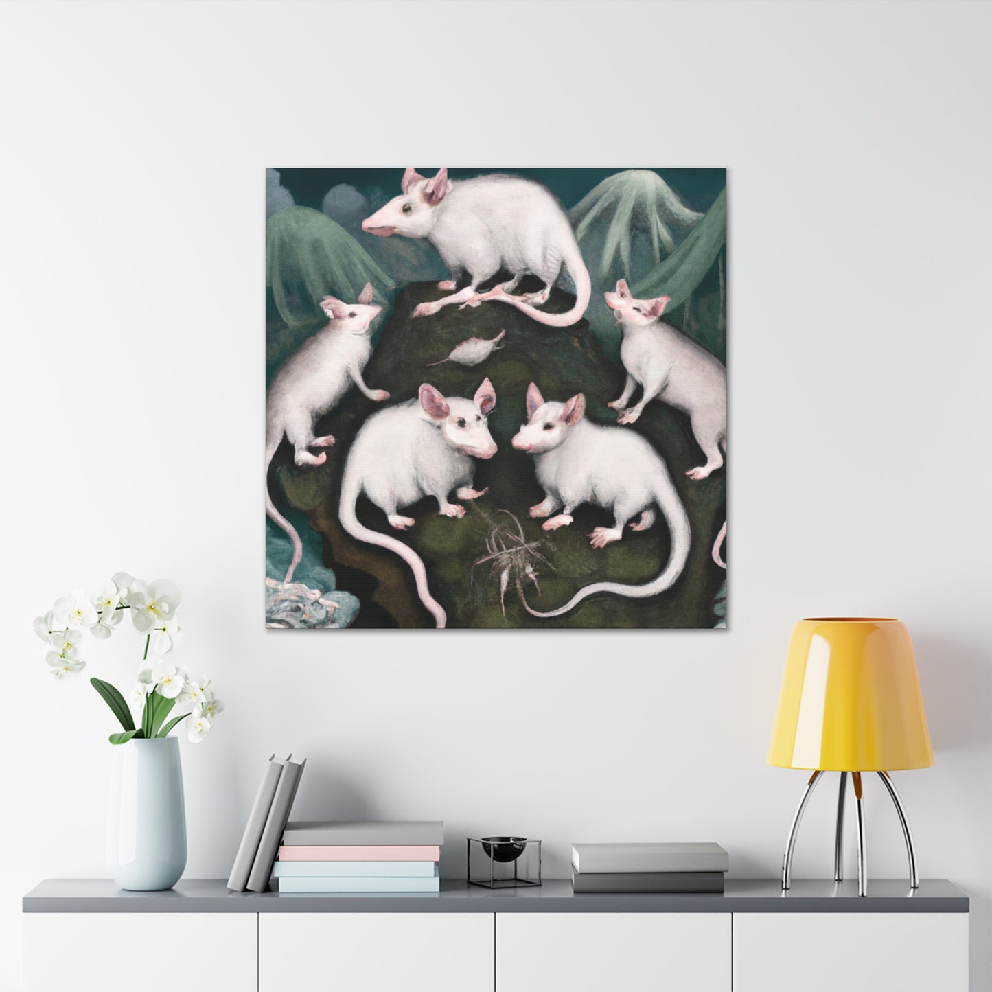 Opossum in Rococo Style - Canvas