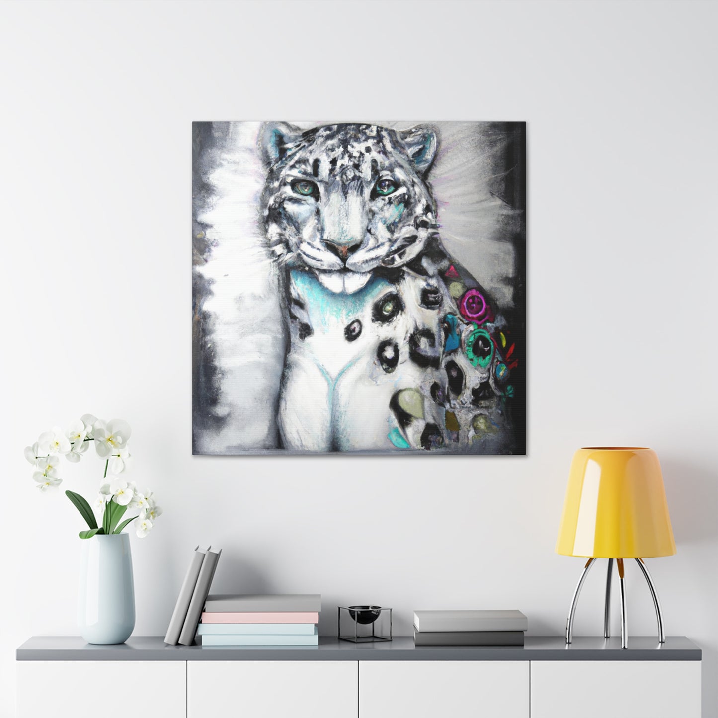 Snow Leopards Aflutter - Canvas