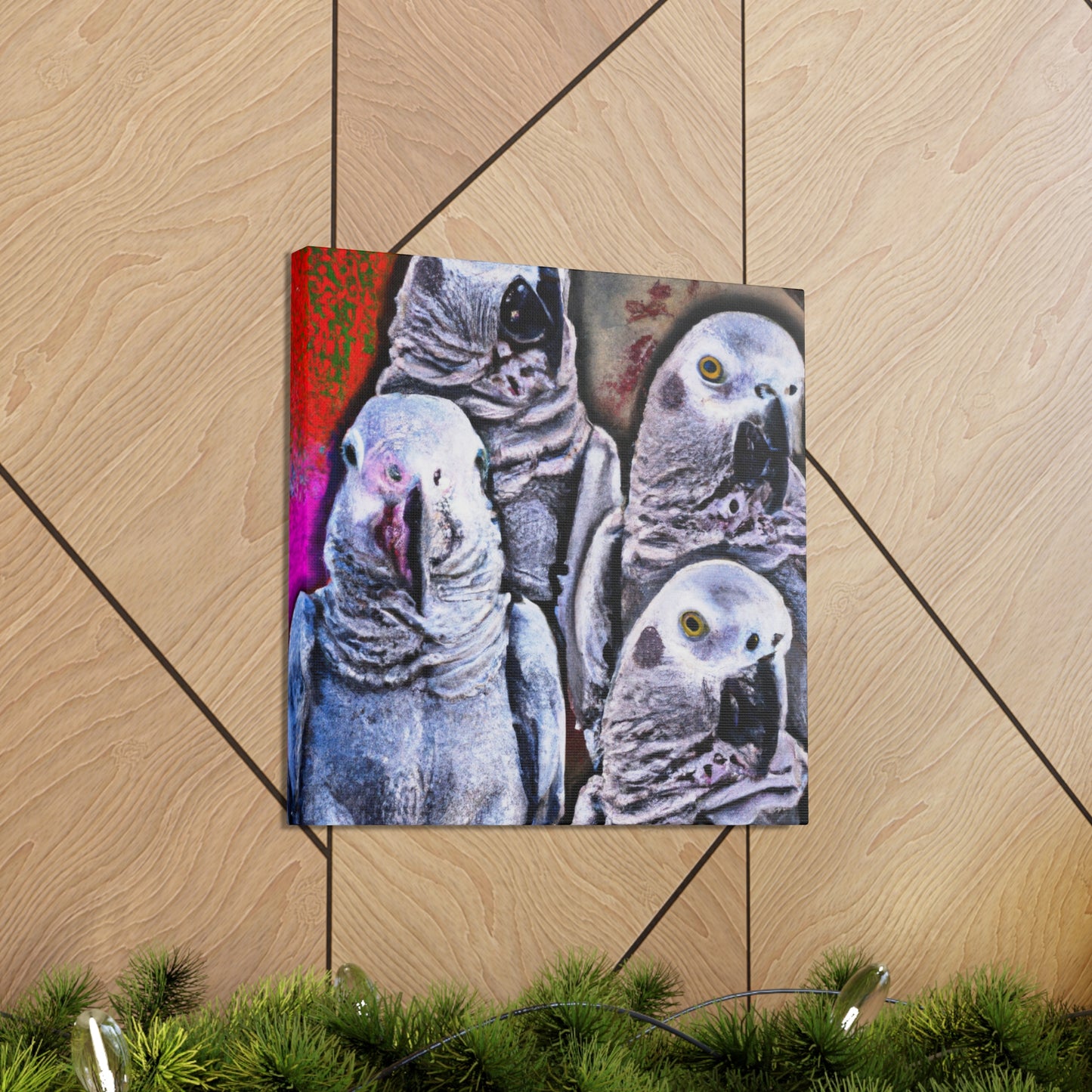 African Greys Sunset - Canvas