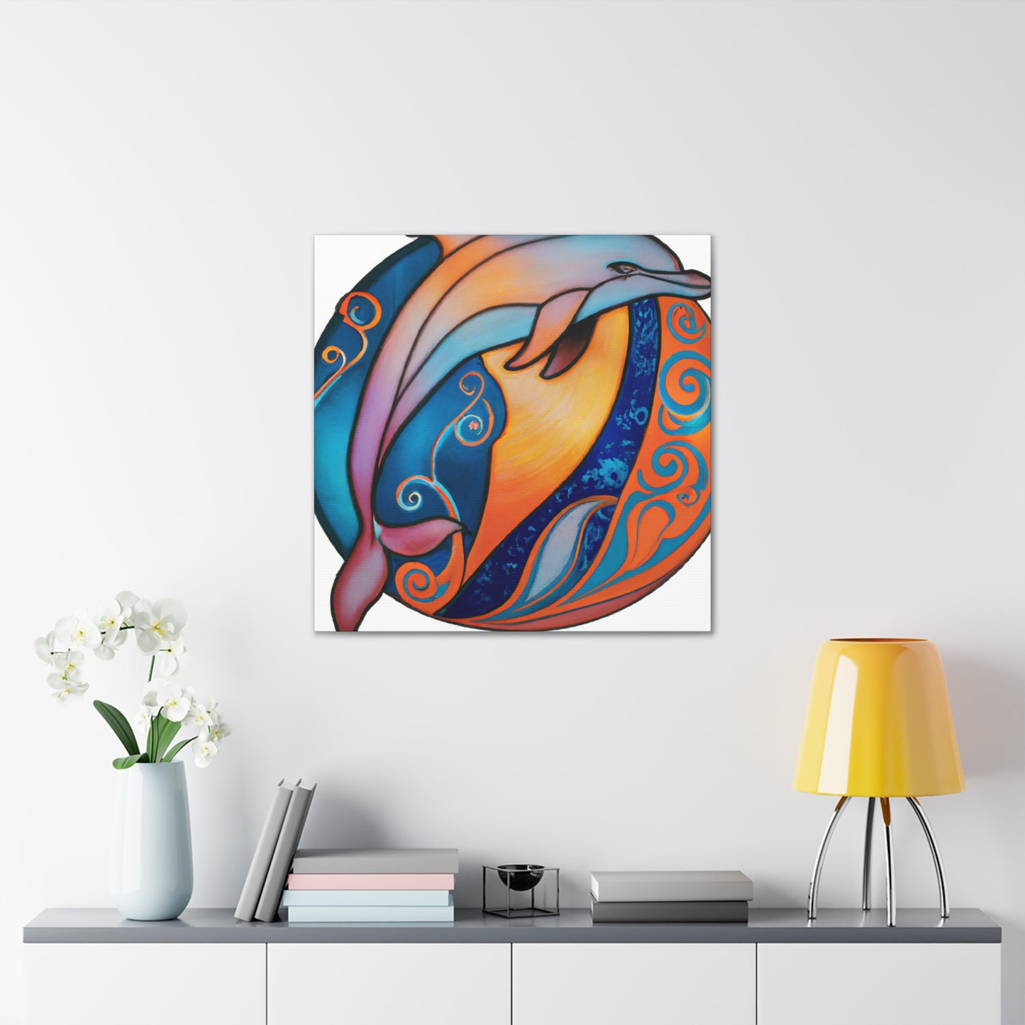 "Dancing Dolphin Splendor" - Canvas