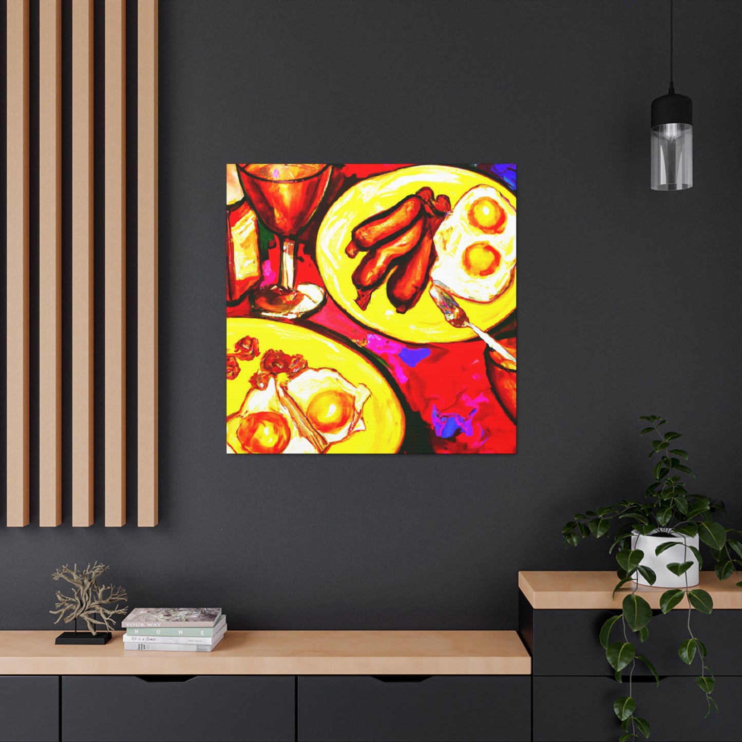 "Tabletop Dining Reflection" - Canvas