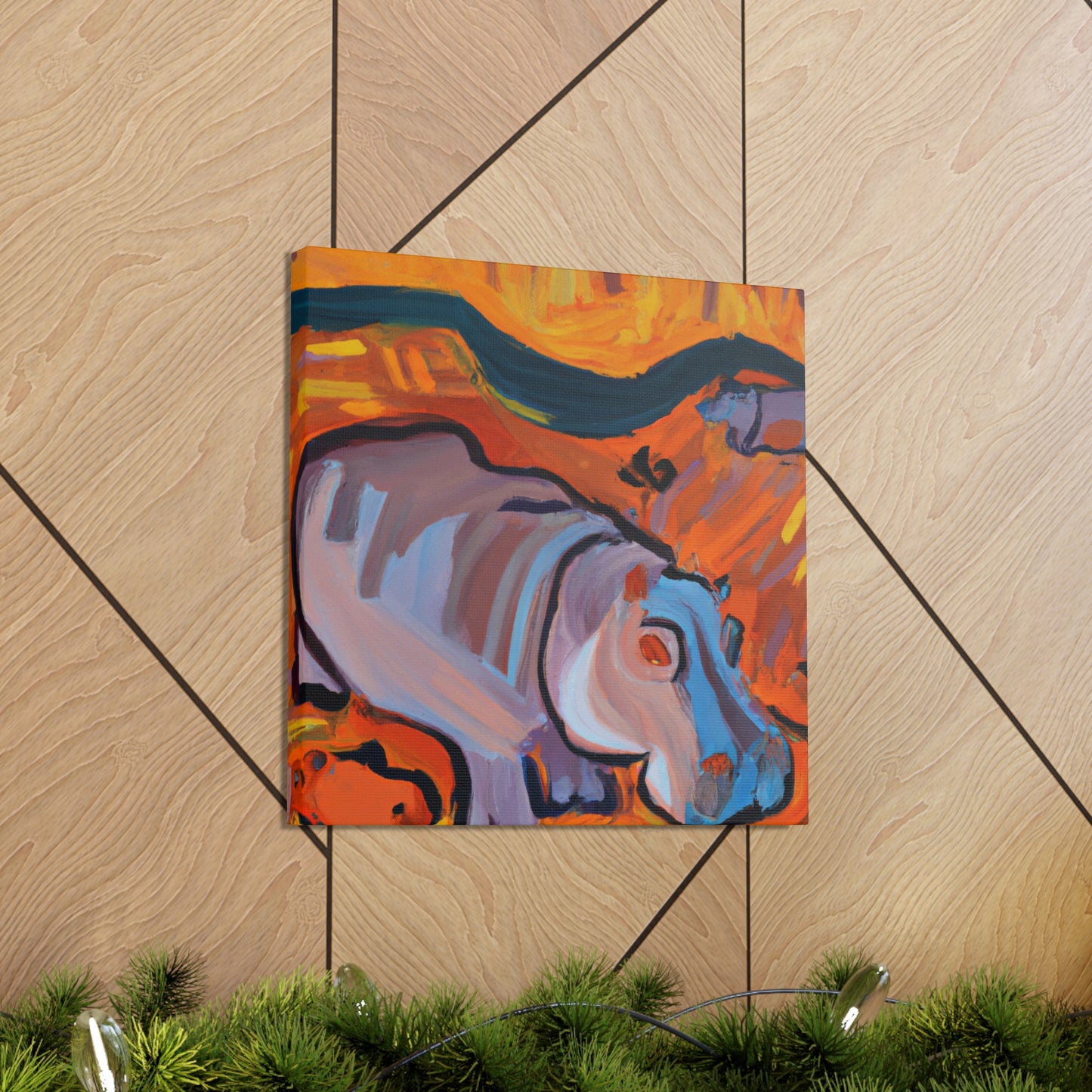 "Hippo in the Wild" - Canvas