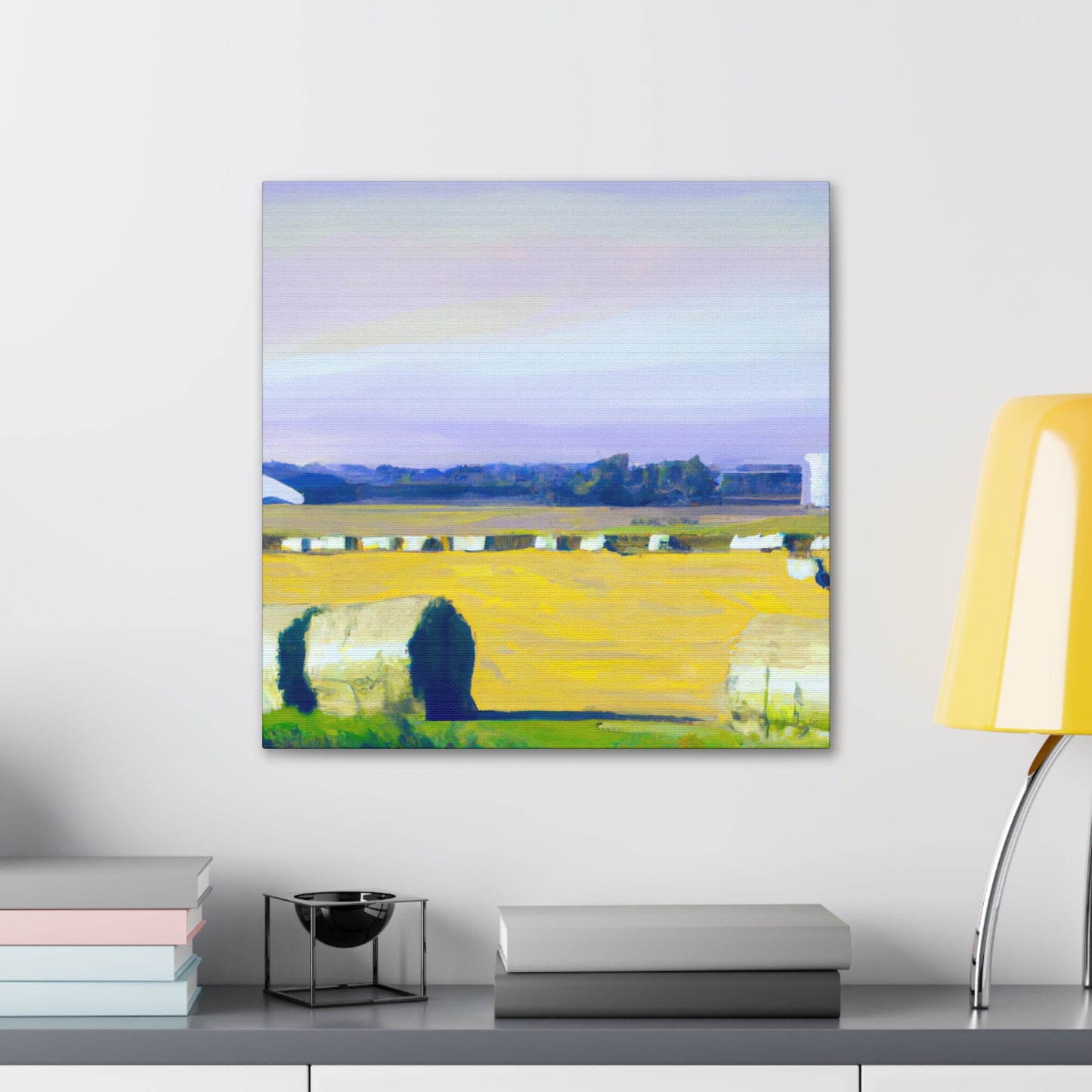 "Serene Hayfield Dreamscape" - Canvas