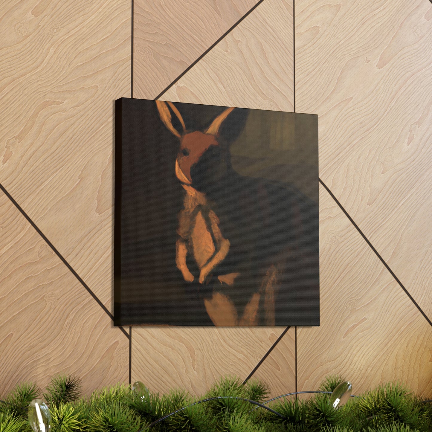 "Wallaby in Moonlit Forest" - Canvas