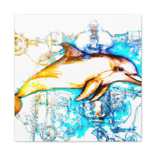 "Steampunk Dolphin Dreaming" - Canvas