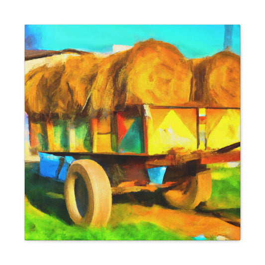 Hay Wagon Reflection - Canvas