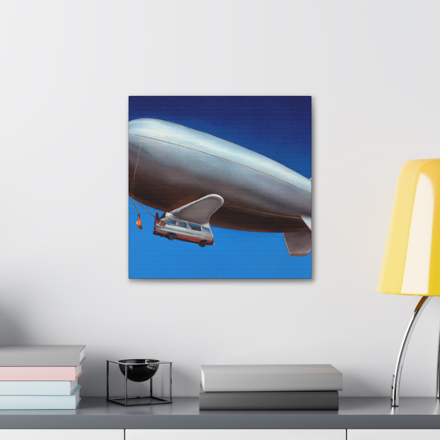 "Floating Through Sky: Blimp" - Canvas