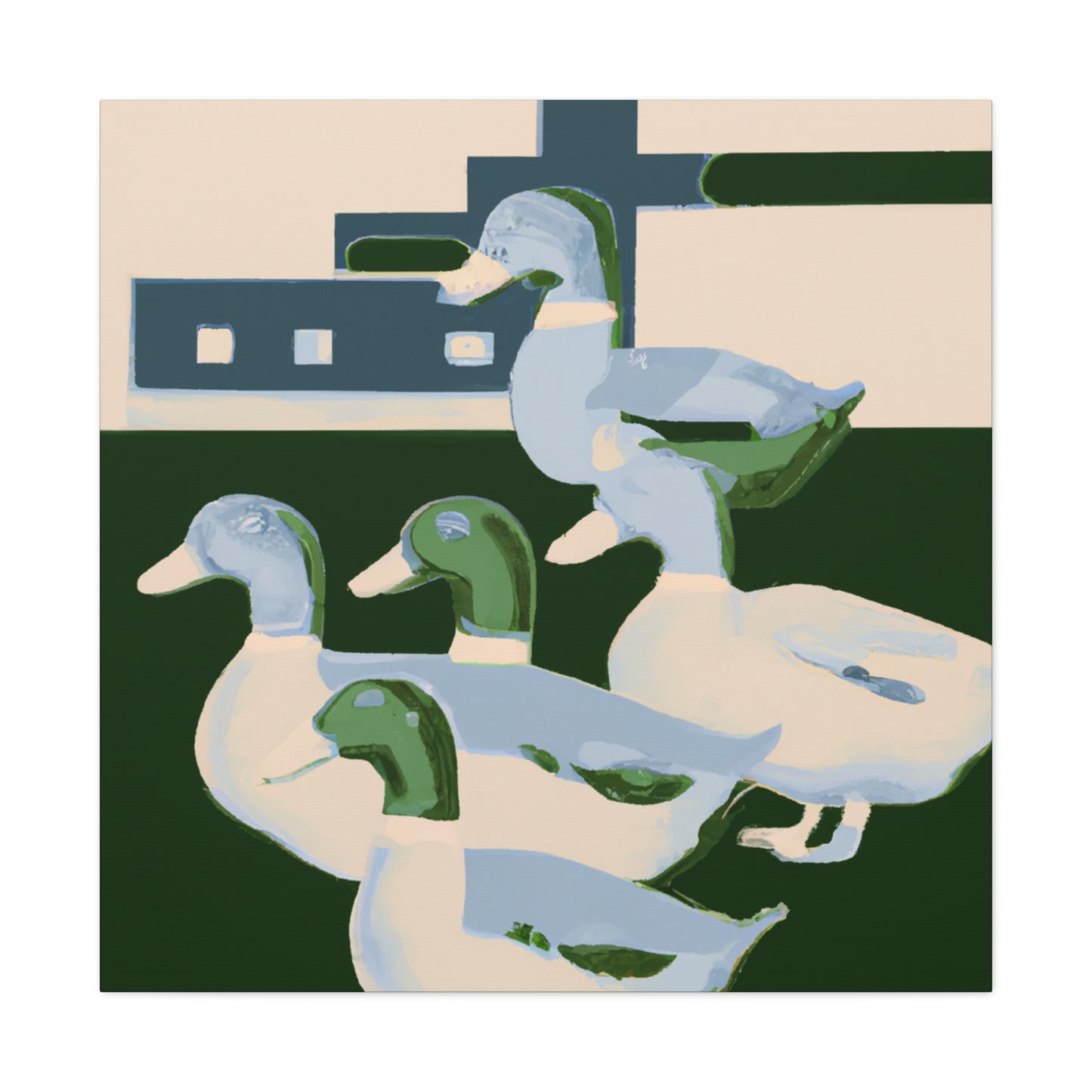 "Duck in Deco Style" - Canvas